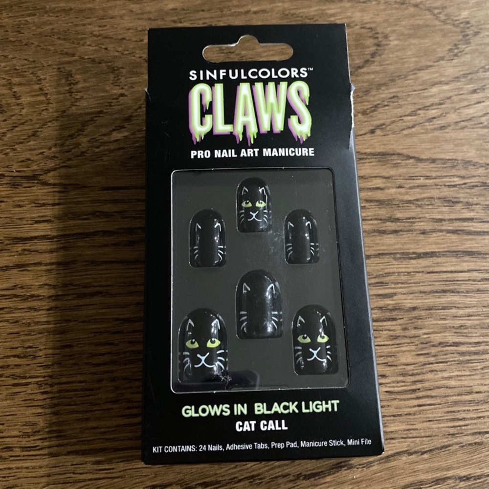 SinfulColors Claws, Halloween Press On Nails-Cat Call
